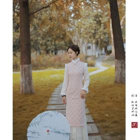 【暮秋色】日常毛绒领保暖冬季旗袍文艺清新改良新中式