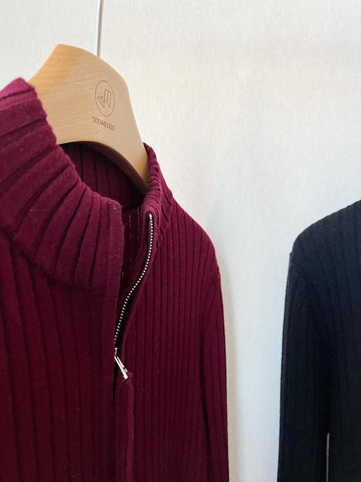 【新年系列】噢蜜ooomeooo螺纹显瘦双拉头羊毛开衫 商品图7