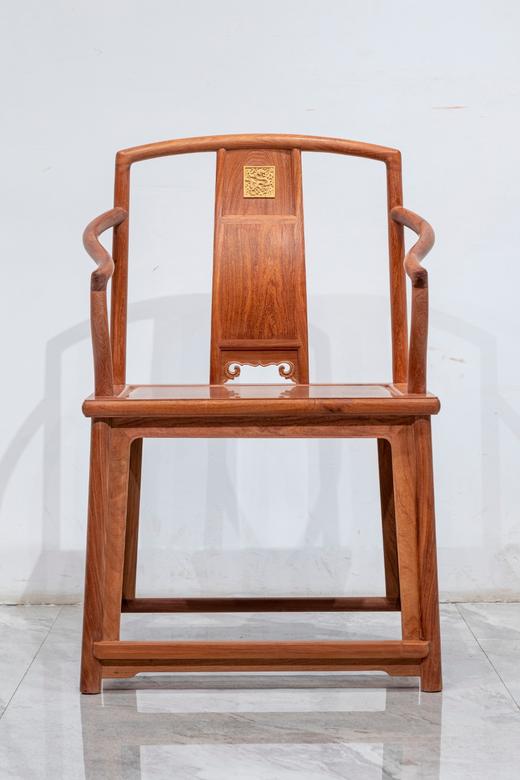 红桥红  家具严选  缅甸花梨（大果紫檀）  【嵌黄杨木 颐和园高扶手 南官帽椅】 商品图0