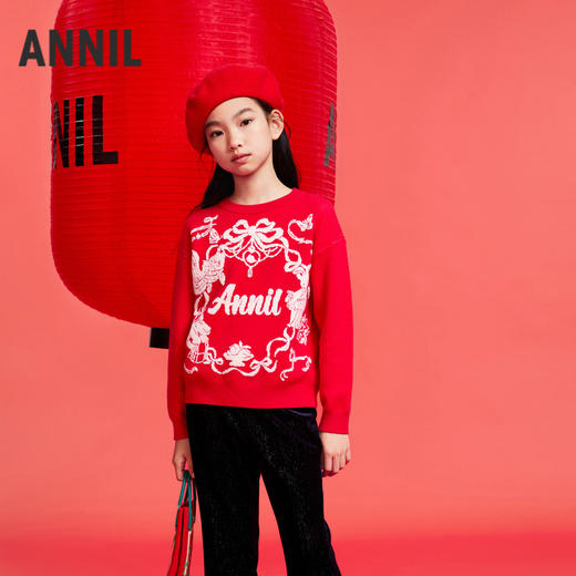 女童圆领针织毛衫春季新款安奈儿童装实体店同款AG514525 商品图1