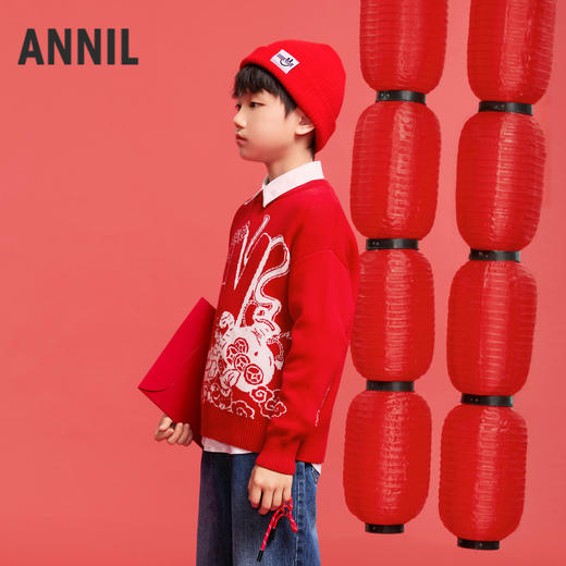 男童圆领棉线衫春季新款安奈儿童装实体店同款AB514501 商品图1
