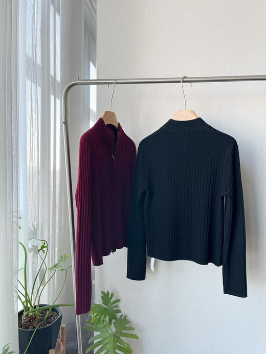 【新年系列】噢蜜ooomeooo螺纹显瘦双拉头羊毛开衫 商品图6