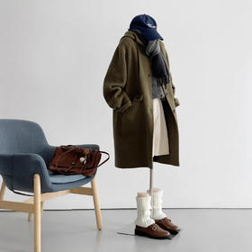 2024新款绿野仙踪秋冬连帽韩系复古宽松百搭气质中长款大衣高级感！