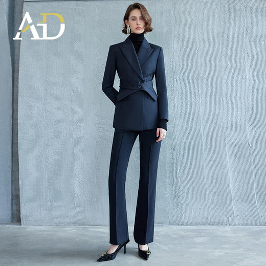 AD黑色正装女套装大学生面试职业装高级感正式场合收腰西服外套秋 商品图1
