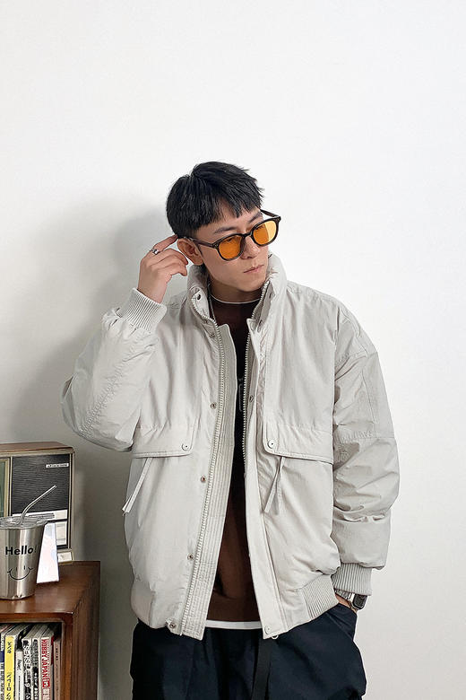 徐太浪带盖口袋拉链立领夹克男秋季潮牌男装宽松休闲运动防风外套 商品图4