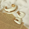 【赵丽颖同款】Art Nouveau新艺术时期 | 奥斯白色珐琅耳圈三件套 商品缩略图6