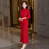 红色高级感鱼尾年轻款改良旗袍宴会礼服 ZQ60660 商品缩略图1