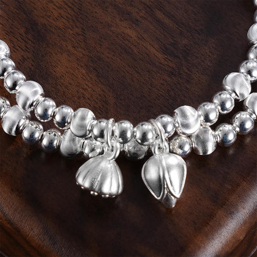 子佩集S999银【两世莲欢】手串【SC001198】纯银手链双层2411 商品图2