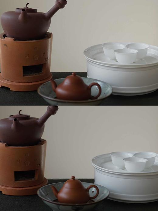 清如许｜潮州工夫茶器皿 砂铫壶 副榜炉 80年代老壶承盘 骨瓷茶船 蛋壳杯 商品图1
