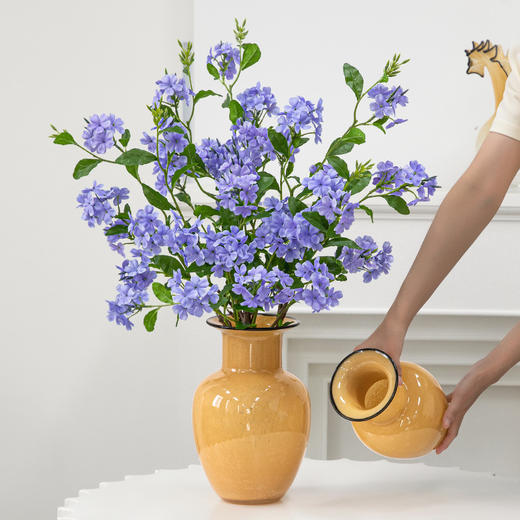 轻奢复古高级感琉璃黄玉花瓶新品上架 商品图0