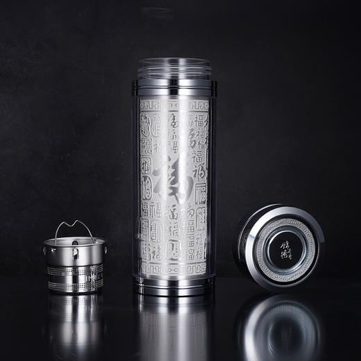 子佩集S999银【锦绣百福】杯摆件【DLBJB044-60】纯银内胆泡茶杯2411 商品图3