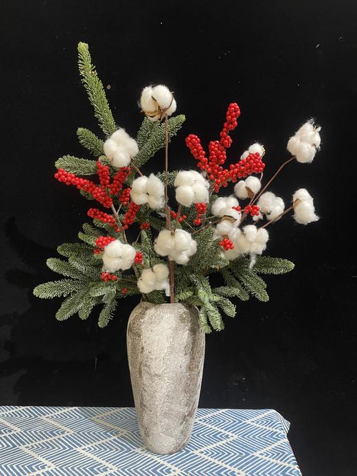 圣诞节冬青诺贝松棉花套餐 商品图0