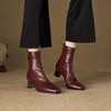 【预售5天】方头粗跟气质显瘦包腿简约短筒靴秋冬后拉链韩版柔软舒适时装靴HB&8815 商品缩略图2