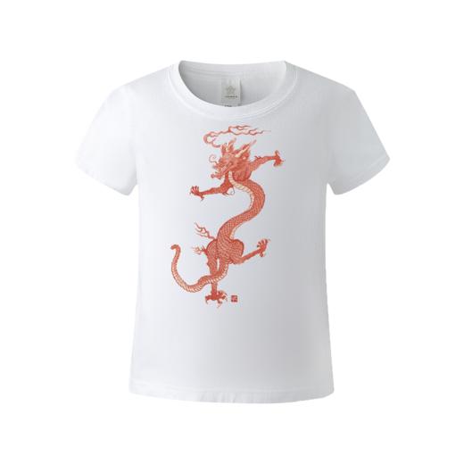 薛继业水墨猫画 创意国潮儿童款新疆长绒棉短袖印花T恤男女圆领T 商品图1