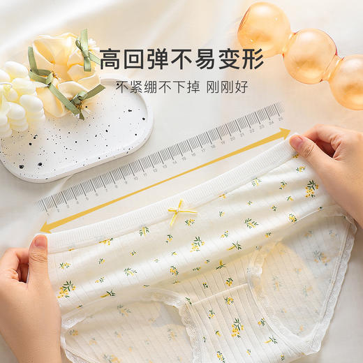 甜美蕾丝少女内裤纯棉抑菌底裆抑菌透气高弹不勒不夹臀南笙挽风内裤5条装A 商品图8
