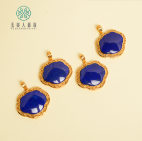 玉美人菲菲/S925青金石吊坠-全包如意约24*29mm-多样性发一