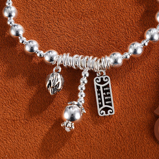 子佩集S925银【一念清心】手串【TSB0001-44】纯银手链竹节算盘荷花苞2411 商品图2