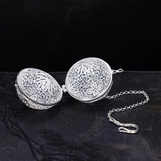 子佩集S999银【清尘莲香】茶包【CP195】纯银茶具可打开花丝2411 商品图2