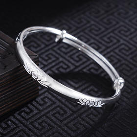 子佩集S999银【花样莲华】手镯【WZ000940】纯银2411