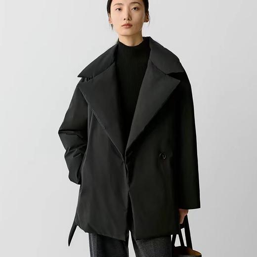 S·Y·C【小禾露珠系列】大气西装领丝羊毛90白鹅绒外套大衣女 商品图3