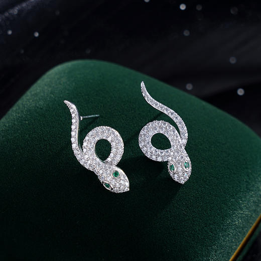 子佩集S925银【碧眼灵蛇】耳钉【YEH-2447106】纯银时尚2411 商品图3