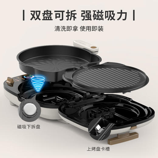 【小家电】利仁电饼铛家用上下双盘可拆洗煎烤机双面加热电饼档加深加大烤盘煎饼锅烙饼锅三明治早餐机电饼锅 HF 商品图6