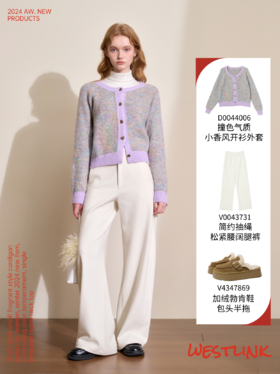 #周一 撞色气质小香风开衫