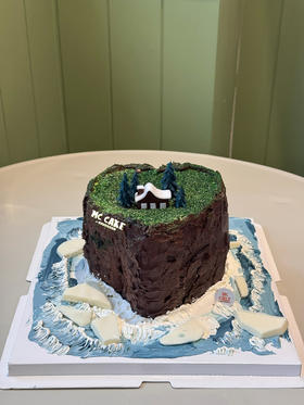 微景观|绿色爱心海岛蛋糕