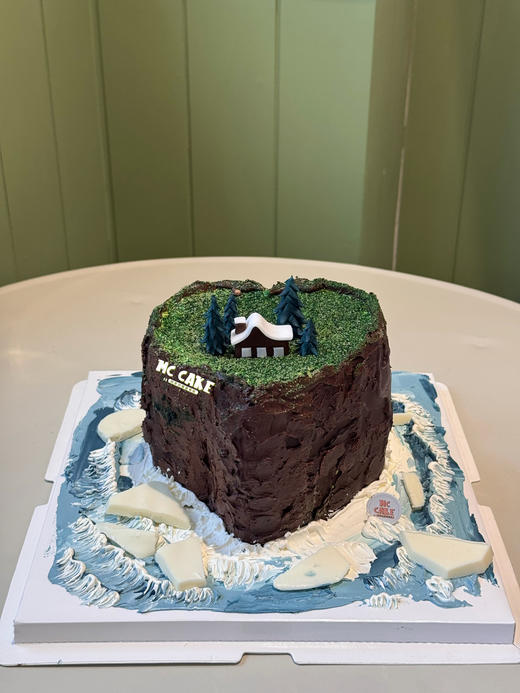 微景观|绿色爱心海岛蛋糕 商品图0