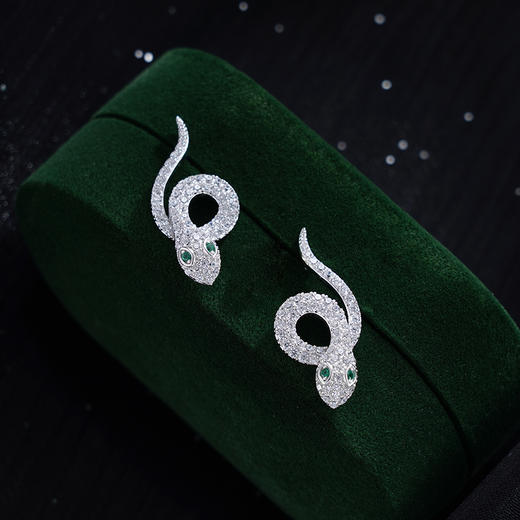 子佩集S925银【碧眼灵蛇】耳钉【YEH-2447106】纯银时尚2411 商品图1