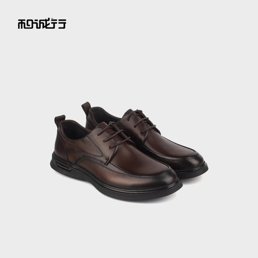 和诚行 2024秋冬新款百搭商务休闲皮鞋男系带舒适真皮皮鞋1690040 商品图4