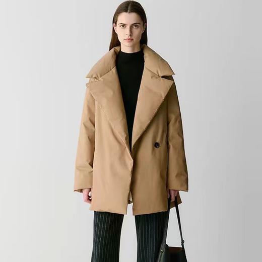 S·Y·C【小禾露珠系列】大气西装领丝羊毛90白鹅绒外套大衣女 商品图1