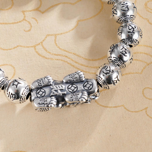 子佩集S999银【貔貅之护】手串【SC001212】纯银手链仿古2411 商品图4