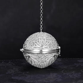 子佩集S999银【清尘莲香】茶包【CP195】纯银茶具可打开花丝2411