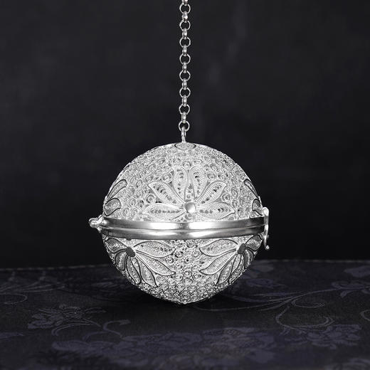 子佩集S999银【清尘莲香】茶包【CP195】纯银茶具可打开花丝2411 商品图1