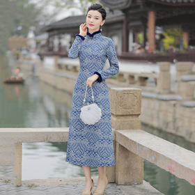 加厚祥云显瘦奥黛，妈妈中式改良旗袍 SC18451