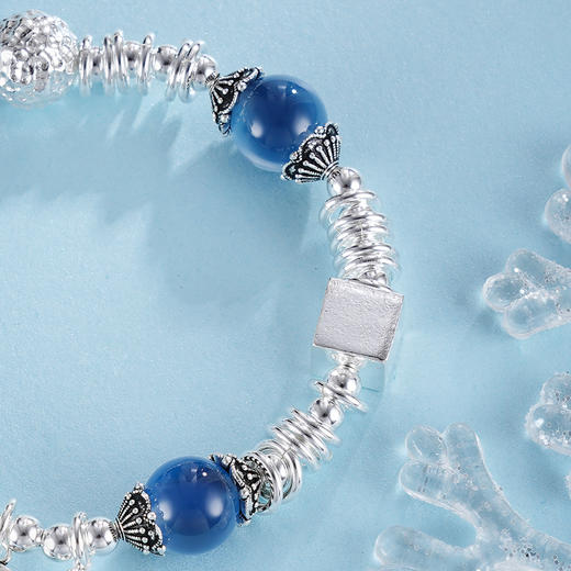 子佩集S925银【岁岁福生】手串【TSB0001-39】纯银手链糖心玛瑙麦穗福字蓝2411 商品图4