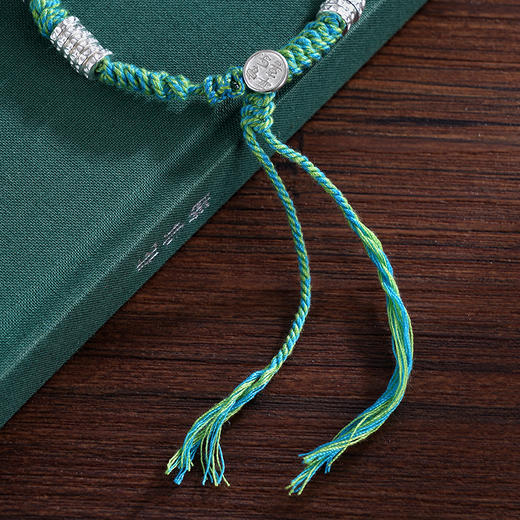 子佩集S925银【锦绣花羽】手串【TSB0002-3】纯银手链串珠钱串绿腰缠万贯盘缠盘缠2411 商品图5