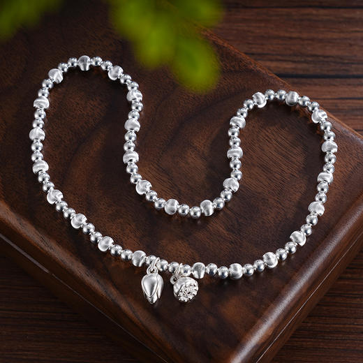 子佩集S999银【两世莲欢】手串【SC001198】纯银手链双层2411 商品图3