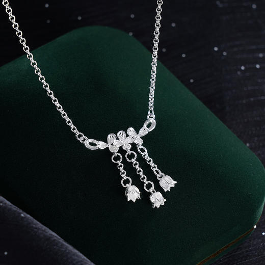 子佩集S990银【雪醉花雾】套链【MXTL027】纯银花丝项链2411 商品图1