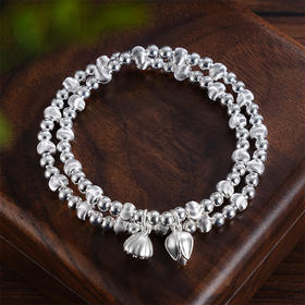 子佩集S999银【两世莲欢】手串【SC001198】纯银手链双层2411