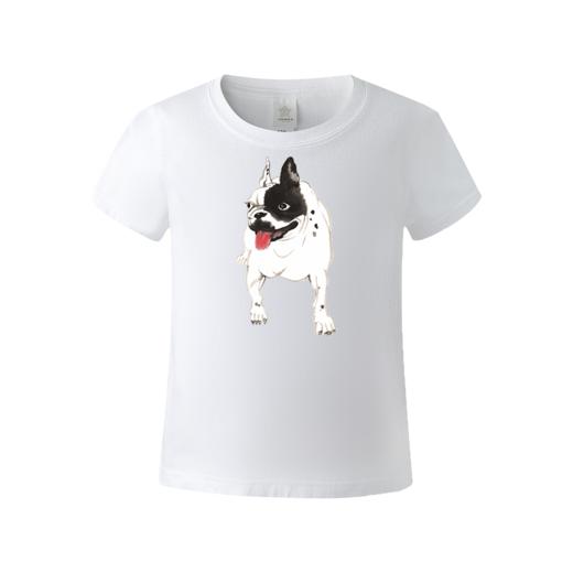 薛继业水墨猫画 创意国潮儿童款新疆长绒棉短袖印花T恤男女圆领T 商品图2