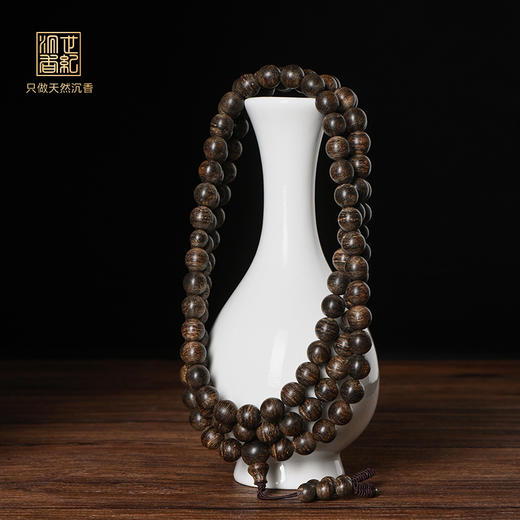 天然都蓬沉香佛珠 沉水级 9mm*108颗 44.8克 SP10239 商品图0