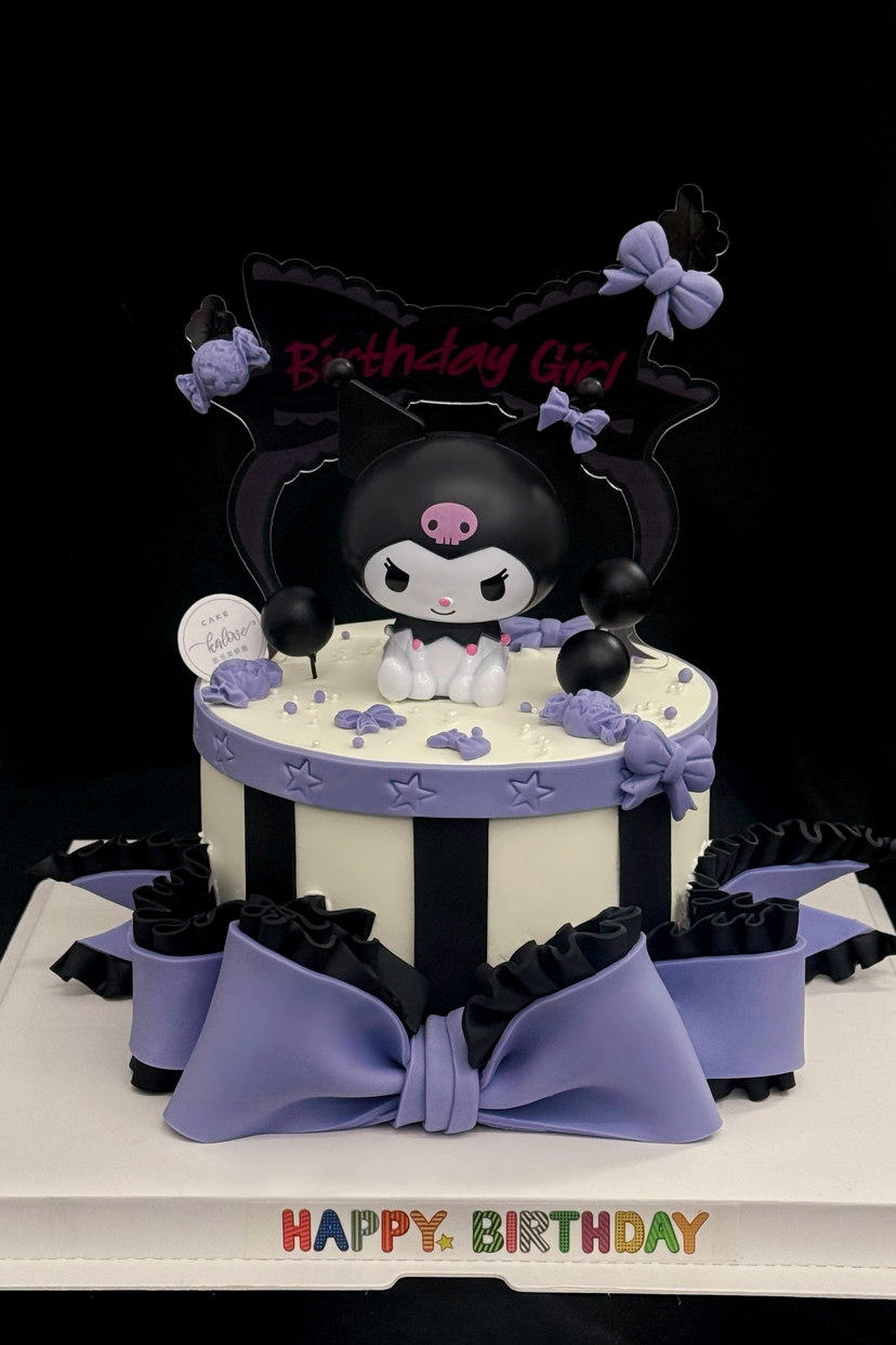 kuromi 库洛米紫色主题女孩生日蛋糕