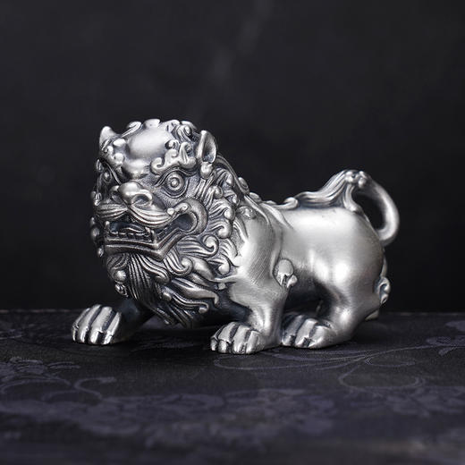 子佩集S999银【青狮】手把件【BJ247】纯银手把件仿古2411 商品图0