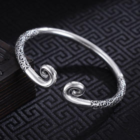 子佩集S999银【定心悟禅】手镯【WZ003564】纯银2411