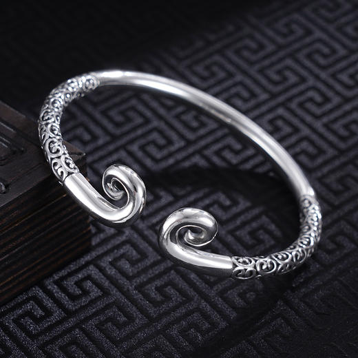 子佩集S999银【定心悟禅】手镯【WZ003564】纯银2411 商品图1