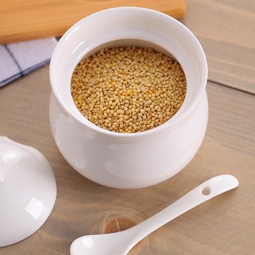 单个陶瓷调料罐厨房调味瓶罐盐罐带竹盖勺调味盒调味调料罐调味架 商品图3