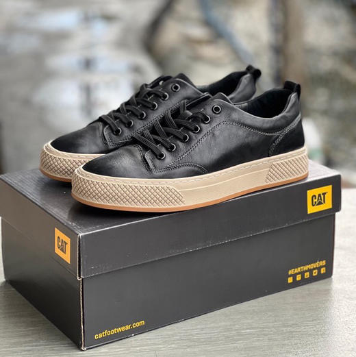 CAT卡特男鞋头层牛皮休闲板鞋 商品图1