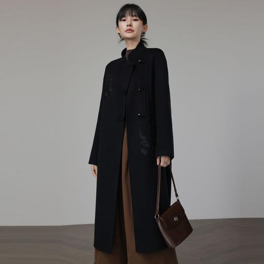 新中式国风红色双面羊绒大衣，新年战袍羊毛呢外套KQ-069612 商品图2